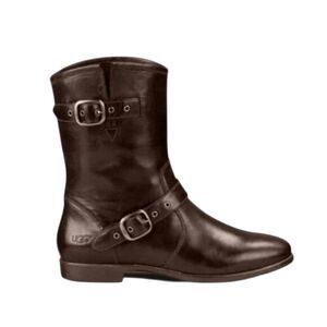 UGG Francis Brown Leather Mid Calf Boot Size 7.5